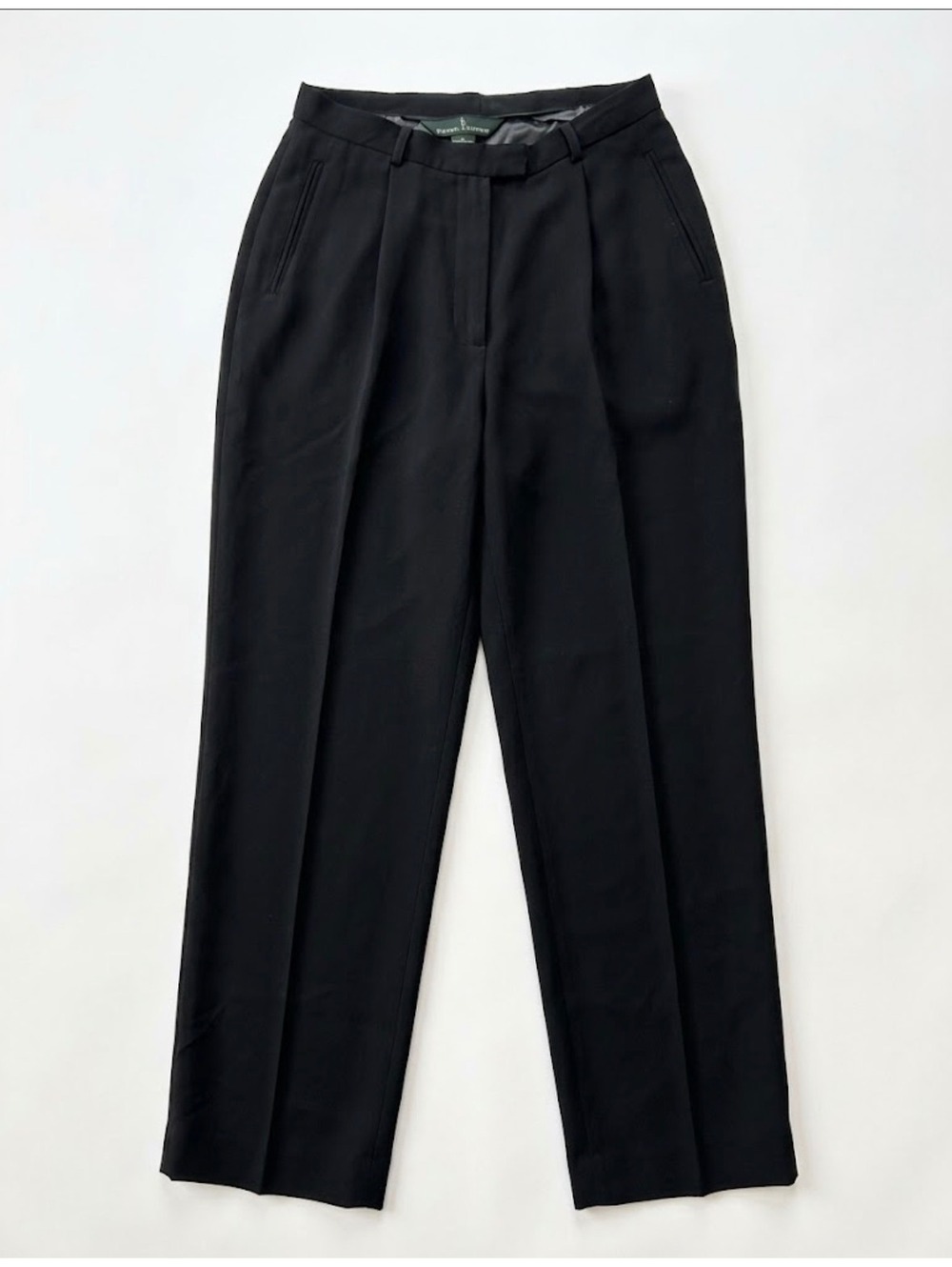 Lauren Ralph Lauren Black Pleated Trousers Dress Pants Size 8